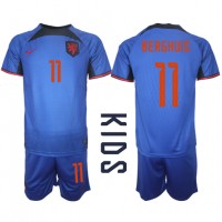 Nederland Steven Berghuis #11 Fotballklær Bortedraktsett Barn VM 2022 Kortermet (+ korte bukser)